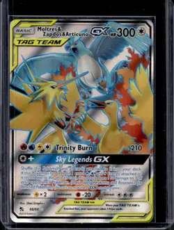 2019 Pokemon SM Hidden Fates Moltres & Zapdos ArticunoTag Team #66/68 - Image 1