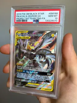 Pikachu & Zekrom GX #SM168 Holo PSA 10 Gem Mint Pokemon - Image 1