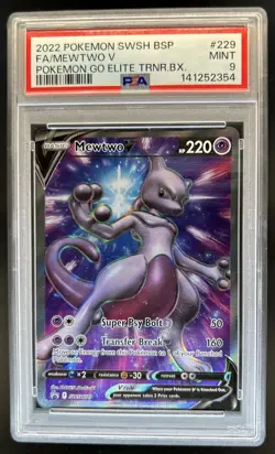 2022 Pokemon SWSH Black Star Promos Mewtwo V #SWSH229 PSA 9 - Image 1