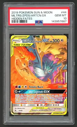 Pokemon Cards - PSA 10 Moltres & Zapdos & Articuno 44/68 - Hidden Fates GEM MT - Image 1