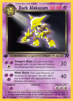 Dark Alakazam 18/82 Rare Team Rocket Pokemon Unlimited Moderately Played - Image 1