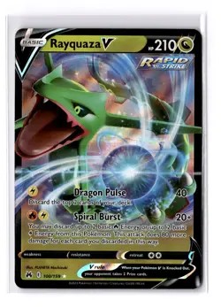 Rayquaza V - 100/159 Sword & Shield Crown Zenith Ultra Rare - NM - POKEMON TCG - Image 1