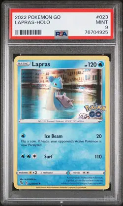 2022 POKEMON GO #023 LAPRAS-HOLO PSA 9 - Image 1