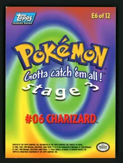 Charizard #06 - NM E6 of 12 - Topps Blue Logo 1998 - Pokemon - Image 2