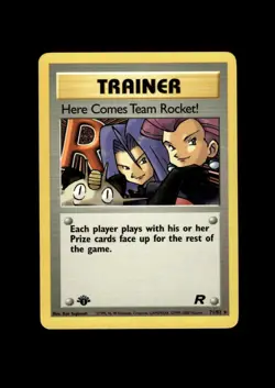 2000 Pokemon Team Rocket 1st Ed: # 71 Here Comes TR NM-MT OR BETTER - Image 1