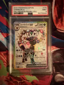 2025 POKEMON PRISMATIC EVOLUTIONS PREMIUM FIGURE COLLECTION UMBREON EX PSA 9 - Image 1