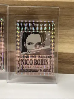 2024 One Piece NICO ROBIN Holographic Sticker Card Wanted Dead or AliveLot X2 - Image 3