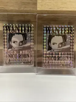 2024 One Piece NICO ROBIN Holographic Sticker Card Wanted Dead or AliveLot X2 - Image 4