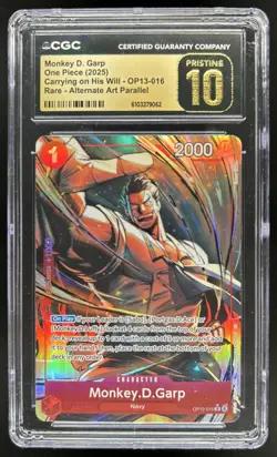 2025 One Piece Monkey D. Garp Rare Alt Art Pristine #OP13-016 CGC 10 - Image 1