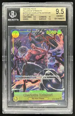 2023 One Piece Charlotte Katakuri Secret Rare Alt Art #OP03-123 BGS 9.5 - Image 1