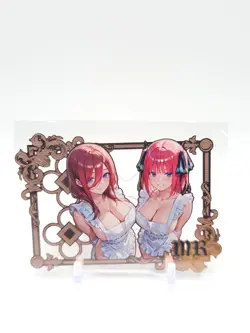 Goddess Story - Pink Metal Waifu Card - Miku & Nino Nakano - NUMBERED 105/200 - Image 1