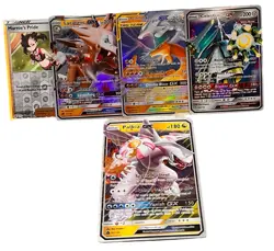 Pokemon GX Lot 5 Cards Reshiram & Charizard Tag Team + Palkia GX+ Lycanroc + - Image 1