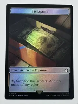 MTG Card Foil Double Token Warrior Treasure 0005/0019 Fallout Magic NM SEE PICS - Image 1