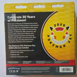 Pokemon Day 2026 Sealed Box Pikachu Promo Card Coin 3 Booster Packs English - Image 3