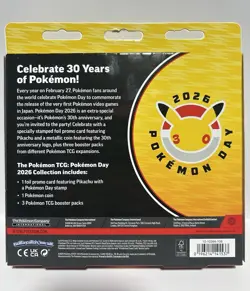 Pokemon TCG 2026 30th Anniversary Day Box Pikachu Promo Card Coin Boosters - Image 2