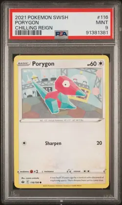 2021 Pokemon SWSH Porygon Chilling Reign Card #116 PSA Mint 9 - Image 1