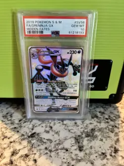 PSA 10 Hidden Fates Greninja GX Full Art Shiny Card SV56/SV94 - Image 1