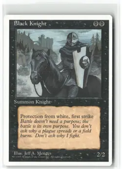 Black Knight Fourth Edition Magic: The Gathering Uncommon Lightly Played - Image 1