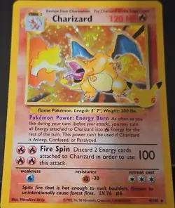 Pokemon Charizard 25th Anniversary Holo Base Set English Card 4/102 - Image 1