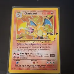 Pokemon Charizard 25th Anniversary Holo Base Set English Card 4/102 - Image 3