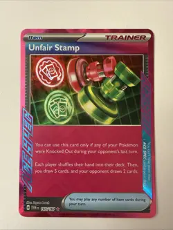 Unfair Stamp 165/167 ACE SPEC 2024 Pokemon Twilight Masquerade Holo Card NM+ - Image 1