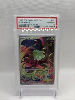 2025 Pokemon Mega Evolution #133/132 Bulbasaur Illustration Rare PSA 10 Gem Mint - Image 1