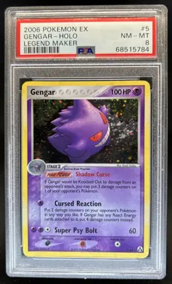 2006 Pokemon EX Legend Maker Gengar Holo #5/92 PSA 8 - Image 1