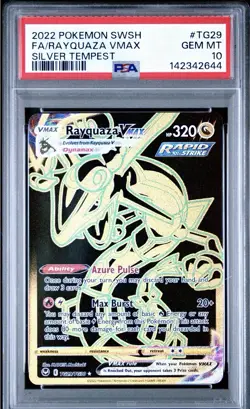 PM - 2022 - POKEMON SWSH SILVER TEMPEST - #TG29 - RAYQUAZA VMAX - PSA 10 - Image 1