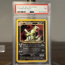 2001 POKEMON NEO DISCOVERY #12 TYRANITAR-HOLO PSA 7 - Image 1