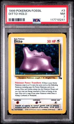 PSA 7 - 1999 Pokemon Fossil DITTO HOLO #3 (0241) - Image 1
