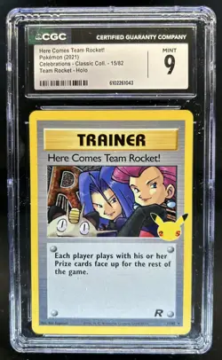 2021 Pokemon SWSH Celebrations Here Comes Team Rocket! Classic #15/82 CGC 9 - Image 1