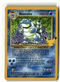 Blastoise ⭐ 2/102 Holo Celebrations: Classic Collection Pokemon NM - Image 1