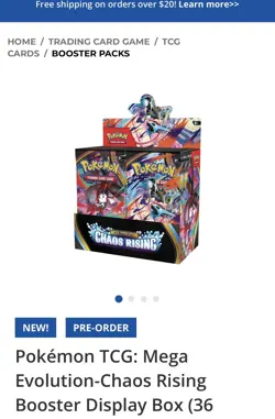 Pokemon TCG: Mega Evolution Chaos Rising Booster Display Box PRESALE CONFIRMED - Image 1