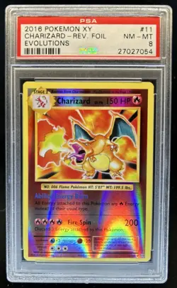 2016 Pokemon XY Evolutions Charizard Reverse Holo #11/108 PSA 8 - Image 1