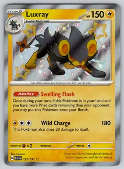 Luxray 137/091 Paldean Fates NM Pokemon Shiny Rare - Image 1