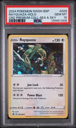 2024 POKEMON SWSH029 BLACK STAR PROMO #029 RAYQUAZA HOLO PSA 10 - Image 1