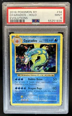 2016 Pokemon XY Evolutions Gyarados Holo #34/108 PSA 9 - Image 1