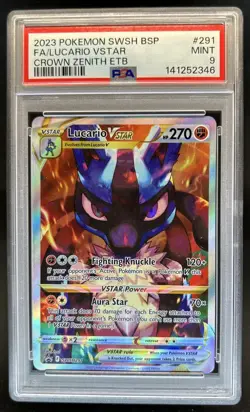 2023 Pokemon SWSH Black Star Promos Lucario VST #SWSH291 PSA 9 - Image 1
