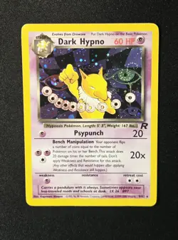 Dark Hypno 9/82 Rare Holo Pokemon 2000 Team Rocket Unlimited TCG - Image 1