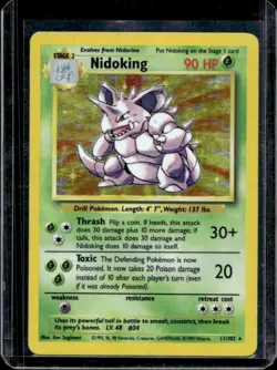1999 Pokemon Unlimited Nidoking Rare Holo #11/102 - Image 1