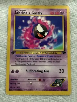Pokemon Sabrina's Gastly 97/132 Gym Challenge 1st Edition Common 40 HP Basic - Image 1