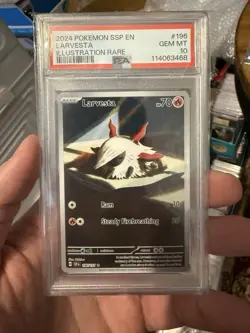 Larvesta 196/191 Illustration Rare Ssp En Surging Sparks Pokemon PSA 10 - Image 1