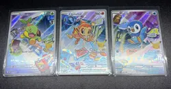 Pokemon 1st Partner Illustration Collections Turtwig #40 Chimchar #41 Piplup #42 - Image 1