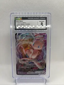 2021 POKEMON SWORD & SHIELD FUSION STRIKE #114 MEW VMAX FULL ART CGC 8 NM/MINT - Image 1