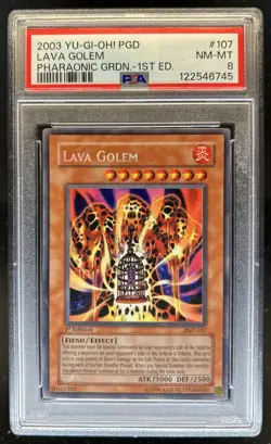 2003 Yu-Gi-Oh Pharaonic Guardian 1st Edition Lava Golem #PGD-107 PSA 8 - Image 1