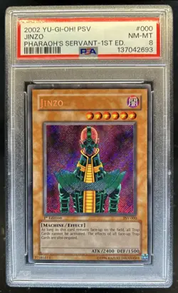 2002 Yu-Gi-Oh Pharaoh's Servant 1st Edition Jinzo #PSV-000 PSA 8 - Image 1
