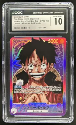 2023 One Piece New Era Japanese Monkey.D.Luffy Alt Art #OP05-060 CGC 10 - Image 1