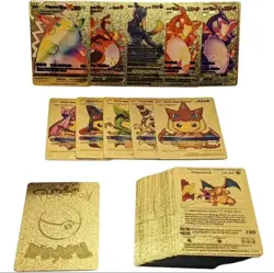 55 Pcs Gold Foil Pokemon Cards Pack - VMAX GX TCG Rare Card Lot/collectible/gift - Image 2