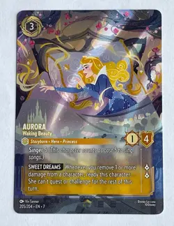 Disney Lorcana Aurora Waking Beauty Enchanted Rare Archazia's Island NM in hand - Image 1