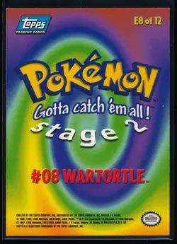 1999 Topps Pokemon Wartortle #E8 of 12 Stage 2 Movie Edition Blue Topps Logo - Image 2